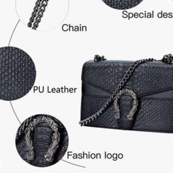 New Crocodile Embossed Chain Strap Fashion Crossbody Bag - Picture 3 of 5